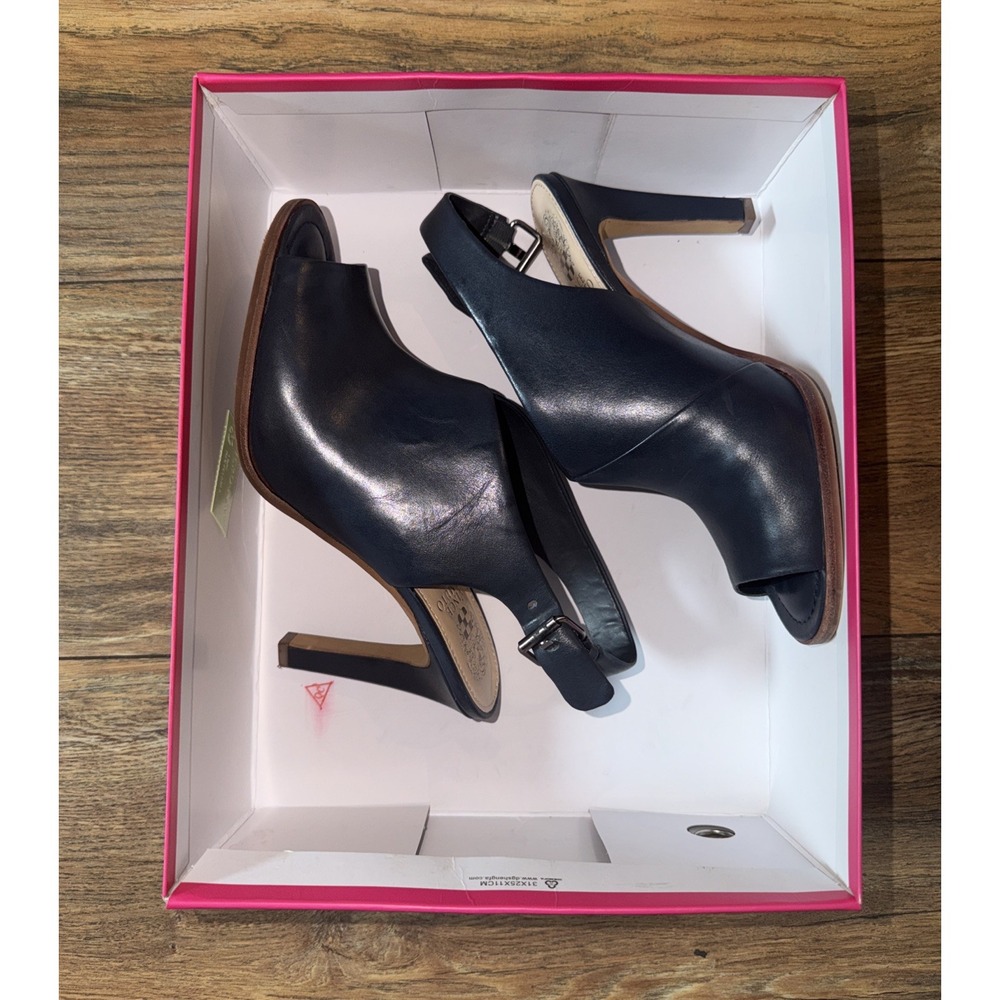 Vince Camuto Dark Indigo Casual Calf Leather Slingback Pumps Nattey w Box - Picture 6 of 6